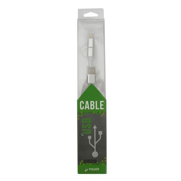 Дата кабель USB 2.0 AM to Lightning + Micro 5P 1.0m cotton PowerPlant (KD00AS1290) KD00AS1290 фото