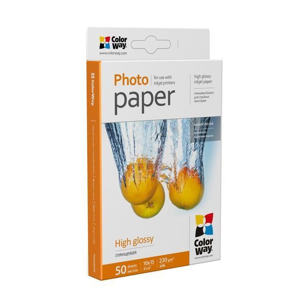 Фотопапір ColorWay 10x15 230г glossy, 50с (PG2300504R) PG2300504R фото