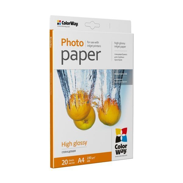 Фотопапір ColorWay A4 230г Glossy 20ст (PG230020A4) PG230020A4 фото