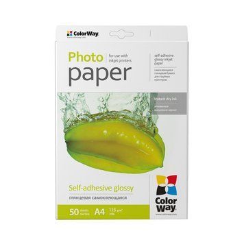 Фотопапір ColorWay A4 115g glossy 50p (PGS1158050A4) PGS1158050A4 фото
